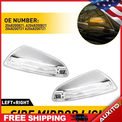 Pair Mirror Door Signal Turn Fit Light Mercedes Benz C250 C300 C63 C350 2008-15 - Image 1 of 4