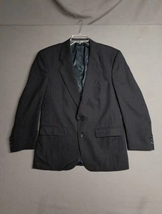 Christian Dior Monsieur Schwarz Nadelstreifen Wolle Anzug Blazer Herren Größe 42R Brustumfang 44 - Bild 1 von 15