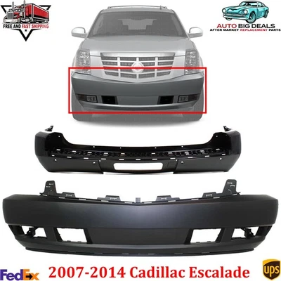 New Front & Rear Bumper Covers Primed Pair For 2007-2014 Cadillac Escalade Foto 1 de 4