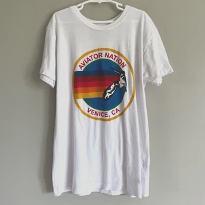 Avaitor Nation Kids Shirt Size 14 Venice CA Surf White Tee Short Sleeve - Picture 1 of 6