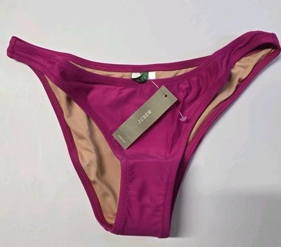 J.Crew Heritage 1989 高腿比基尼泳裤女式小号 Fucsia BP209  — 第 1/4 张图片