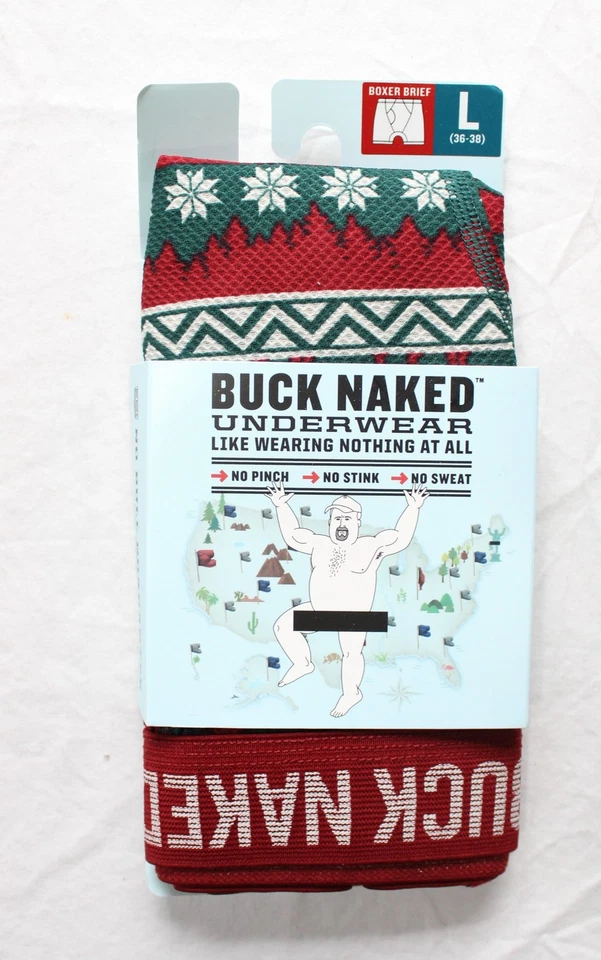 Duluth Trading Buck Naked Boxer Briefs Mens Size 2XL (44-46) Christmas Moose