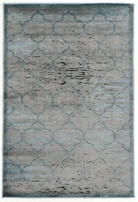 Alfombra Linon Platinum Enrejado Poliéster 8'x11' en Azul y Negro Foto 1 de 4