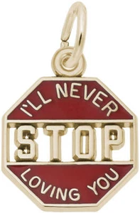 Ill Never Stop Loving You Charm by Rembrandt 10K or 14K Gold or Sterling Silver - Picture 1 of 4