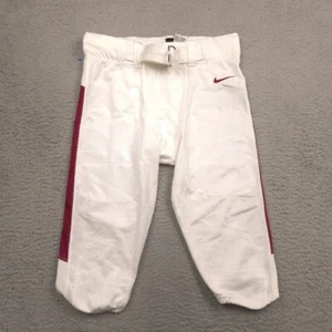 Nike Football Pants Mens Large White Maroon Padded Belted Game Day L - Picture 1 of 12