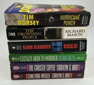 Lot of 6 Crime Mystery Suspense Paperback Books Something Wicked KissCut Others - Picture 1 of 6