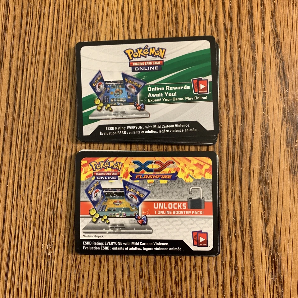 ¡Lote de 25 cartas con código de JCC Pokémon! Garantizado 5+ (Caja, etc., lata, pecho, paquete de 3, códigos antiguos) Foto 1 de 1