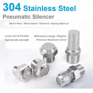 2 Stck. 304 Edelstahl Pneumatischer Auspuff Schalldämpfer BSP M5 1/8 Zoll 1/4 Zoll 3/8 Zoll Schalldämpfer - Bild 1 von 40