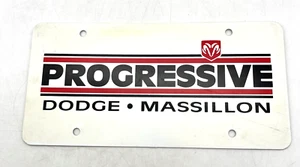 Vintage Progressive Dodge License Plate Massillon Ohio License Plate Plastic - Picture 1 of 4