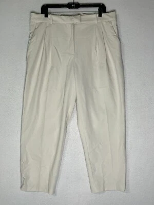 Pantalón chino H&M blanco recortado al tobillo plisado delantero elástico liso para mujer talla 16 Foto 1 de 4