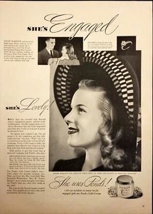 1942 Pond's Sallie Hamilton Hudson River Familien Verlobung Vintage Druckanzeige - Bild 1 von 6