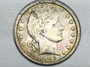 1893-S Barber Quarter in very fine with obverse lamination - Picture 1 of 2