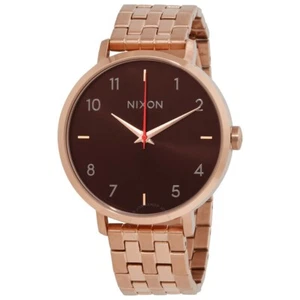 Nixon Arrow Women's Wristwatch All Rose Gold / Brown A1090 2617 - Picture 1 of 4