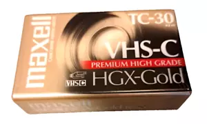 Videocassette videocamera Maxell VHS-C TC-30 HGX-Gold Premium alta qualità NUOVE SIGILLATE - Foto 1 di 5