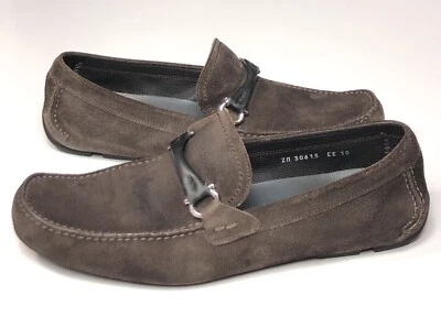 Salvatore Ferragamo Gran Prix Suede Leather Driver Loafers Mens SZ 10 EE Brown - Image 1 of 4