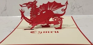 3D Pop Up Wales Red Dragon Card. A Blank Card. For All Occasions. - Picture 1 of 5