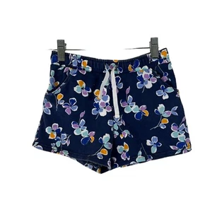 Carters Girls Flower Patterned Shorts Size 8 Navy Blue Teal Purple White Orange - Picture 1 of 6