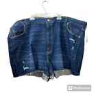 Old Navy Sky-High A-Line Distressed Cut Off Denim Sorts Size 28