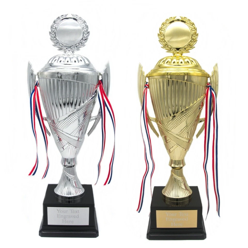Engraved Large Silver Gold Presentation Cup Crusader Lidded Trophy Multi Award - Image 1 of 1
