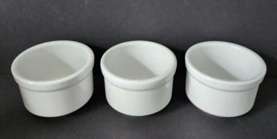 (Juego de 3) Cuencos de sopa de cereales de chile profundo de porcelana blanca seguros para horno de caja y barril Foto 1 de 4