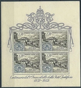 1952 VATIKAN BRIEFMARKENBOGEN PÄPSTLICHER STAAT POSTFRISCH ** - VN2 - Bild 1 von 1