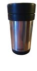 Thermos Stainless Black & Silver Hot Cold 14oz Coffee Food Soup Jar 6 3/4" Tall