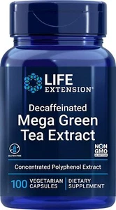 Life Extension Decaffeinated Mega Green Tea Extract 100 Vegetarian Capsule - Picture 1 of 4