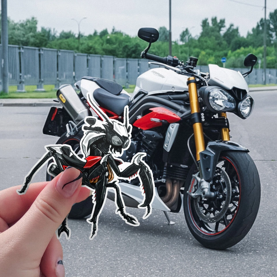 Triumph Street Triple 765 S R RS Stickers - Set of 3 Kiss-Cut Motorcycle Decals - Image 1 of 1