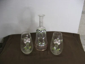 Superbe ensemble à eau de nuit émaillée violettes Art nouveau vers 1900 - Imagen 1 de 18