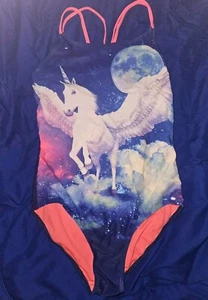 SO Swimsuit Girls Size 14 One Piece Unicorn Print Bathing Suit - Picture 1 of 2