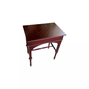 Solid Mahogany Wood Inlay Game Table Antique Reproduction Style PRE ORDER - Picture 1 of 7