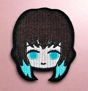 MUICHIRO TOKITO MIST HASHIRA HEAD DEMON SLAYER ANIME TV SERIES IRON ON PATCH - Picture 1 of 4