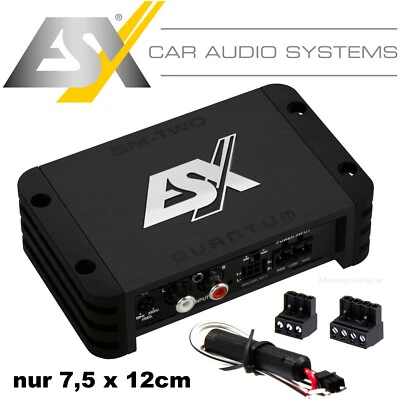 ESX QM-TWOv3 digitaler 300 Watt Mini 2-Kanal Verstärker Auto Start Stop Ready - Bild 1 von 2
