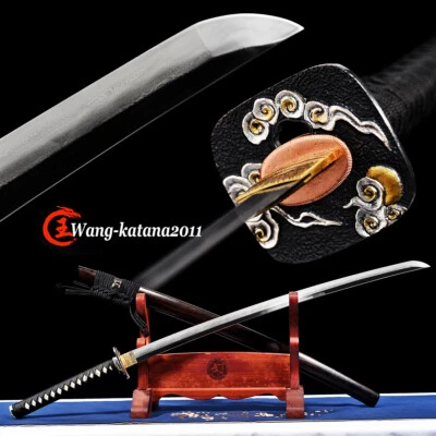 Real Yokote Polish Sharp Japanese Katana Sword Damascus Steel Clay Temper Brass - Image 1 of 4