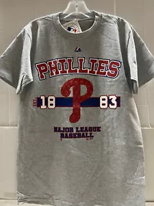 Philadelphia Phillies EST.1883 MLB Men's Gray Short Sleeve T-Shirt MEDIUM - Picture 1 of 2