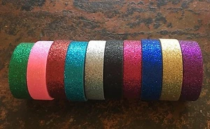 BATON TWIRLING SPARKLE TAPE ROLL STICKY BACK DECORATE BATON SHAFT BRIGHT COLORS - Picture 1 of 12