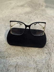 Gucci Clear Brown Rectangle Eyeglasses Frame Rubbed Away - Picture 1 of 7