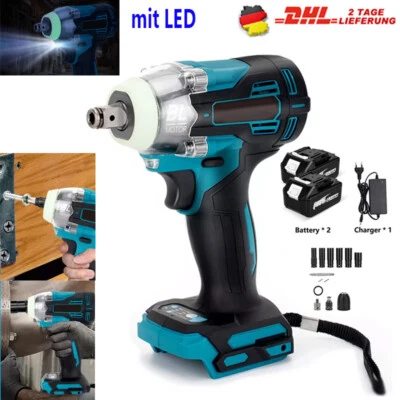 1000Nm Akku Schlagschrauber Ratschen Akkuschrauber Bürstenloser für Makita 18V - Bild 1 von 4