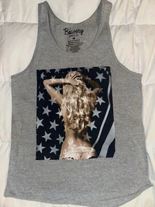 Bowery Supply Co. para hombre Camiseta sin mangas Chaleco Bandera Americana, Topless Niña Estampado - Imagen 1 de 2