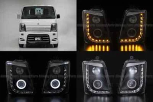 SUZUKI REIZ CARRIE DA63T DA65T LED Ikering Headlights Black carry scrum JDM - Picture 1 of 1