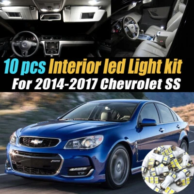 Kit de bombillas LED interiores de auto súper blancas de 10 piezas para Chevrolet SS 2014-2017 Foto 1 de 4