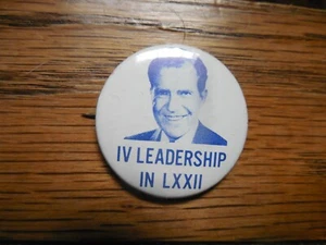 Prendedor político presidencial Richard Nixon campaña 1972 solapa insignia botón - Imagen 1 de 2