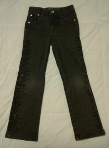 Girls Size 5 Jeans Black Denim Sequin Jeweled w/ Stars Total Girl Brand  - Picture 1 of 6