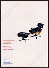 1969 Charles Eames lounge chair ottoman photo Herman Miller Xmas vtg print ad