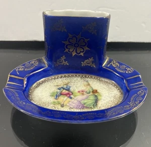 Vintage Bavarian Cobalt Blue Combo 2 1/2" Aschenbecher und Zigarettenetui - Bild 1 von 9