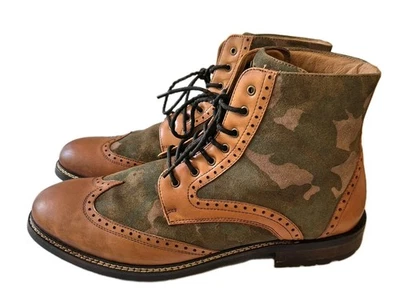 Mark Nason Ithaca Beaufort Camo Wing Tip Men's Leather Boots Size US 13 EU 47.5 - Image 1 of 4