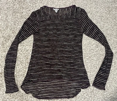 Hard Tail Forever Long Skinny Tunic Tee Purple Striped Women’s Size S - Image 1 of 4