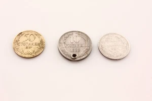 Lot Bulgarien Münzen 10 Stotinki 1888, 50 Stotinki 1891, 1937 стотинки - Bild 1 von 10