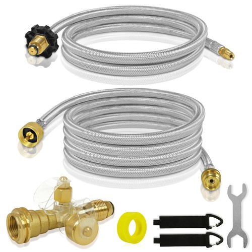 Extend A Stay RV Propane Kit, Propane Brass Tee 4 Port Adapter Kit with ...