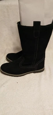 Botas bajas para mujer talla 6M negras gamuza piel sintética forradas palanca media pantorrilla invierno cálidas Foto 1 de 4